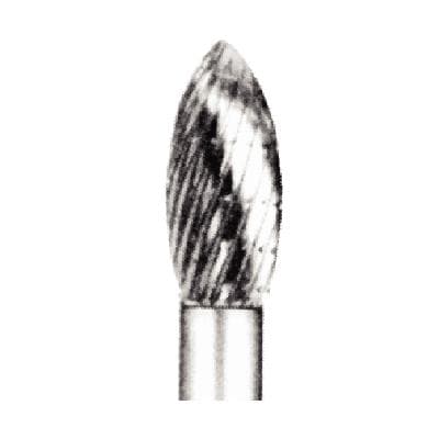 Abbott-Robinson® Tungsten Carbide Lathe Bur, Flame Shape, Dual Cut, #C1/2, 1/2" Head Diameter, 1/4" Shank, 1/Pkg thumbnail 3