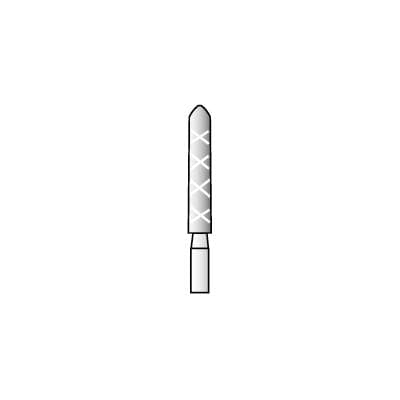 Piranha® 2X Single Patient Use Turbo Double Action Diamond Bur, FG, Medium Grit, Modified Beveled Cylinder, Blue Ring, #879-018, 1.8 mm Head Diameter, 10.0 mm Head Length, 5/Pkg thumbnail 8