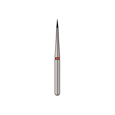 Alpen X1 Single-Use Diamond Bur, FG #858-008, Pointed Cone, Fine Grit, 0.8mm Diameter, 3.0mm Length, Red Ring, 25/Pk thumbnail 6