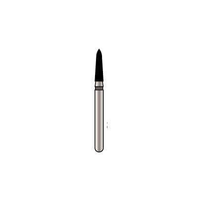 Alpen® x1 Single-Use Diamond Bur, FG #877K, Tapered Pointed End, Coarse, Green Ring, 1.6 mm Diameter, 6.0 mm Length, 25/Pkg, X877KC016S thumbnail 4