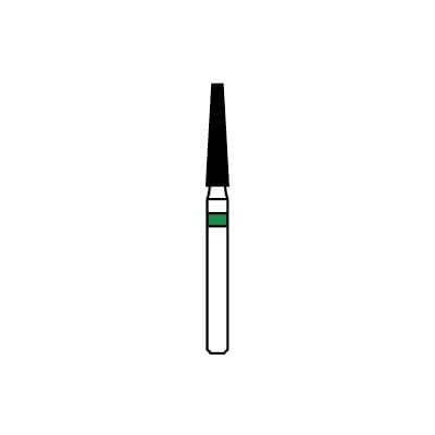Patterson® Diamond Instrument FG, Coarse, Cone Flat End, Green Ring, #847-018, 1.8 mm Diameter, 1/Pkg - Patterson® Diamond Instruments – FG, Coarse, Cone - Green, Cone Flat End, # 847-018, 1.8 mm Diameter - Image 1