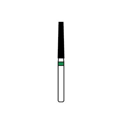 Patterson® Diamond Instrument FG, Coarse, Cone Flat End, #848-018, 1.8 mm Diameter, Green Ring, 1/Pkg - Patterson® Diamond Instruments – FG, Coarse, Cone - Green, Cone Flat End, # 848-018, 1.8 mm Diameter - Image 1