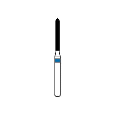 Patterson® Diamond Instrument, FG, Medium Grit, Blue Ring, Cone Round End, #869-012, 1.2 mm Diameter - Patterson® Diamond Instruments – FG, Medium, Blue, Cone, Cone Round End - # 869-012, 1.2 mm Diameter - Image 1