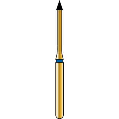 Alpen® Multi Use Diamond Bur, FG, Coarse, Blue Ring, Flame Shape #873.014, 1.4 mm Diameter, 2.0 mm Length, 5/Pkg thumbnail 4