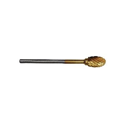 Patterson® Gold Titanium Nitride Lab Bur, Football, #52C, 6.350 mm Diameter, 9.525 mm Length, HP Standard, 1/Pkg - Patterson® Gold Titanium Nitride Lab Burs – HP Standard, 1/Pkg - Football, # 52C, 6.350 mm Diameter, 9.525 mm Length - Image 1