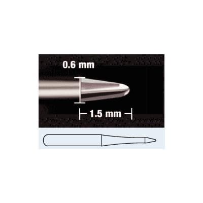 SS White Fissurotomy Carbide Bur, FGSS, Micro, Shallow Tapered Fissure (STF), 0.7 mm Head Diameter, 2.5 mm Head Length, Short Shank, 10/Pk, #18015 thumbnail 9