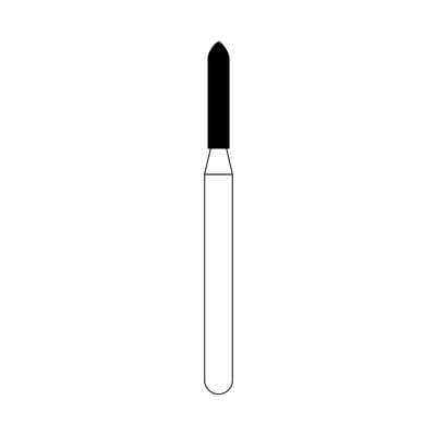 NTI Diamond Bur, Medium Grit, Beveled Cylinder, FG, #M877-012, 1.2 mm Diameter, 6.0 mm Length, 5/Pack thumbnail 7