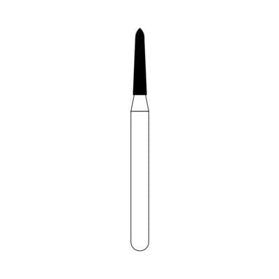 NTI Diamond Bur, FG, Medium Grit, Curettage, Cone Bevel End, 1.2 mm Diameter, 6.0 mm Length, #877K-012, 5/Pkg thumbnail 7