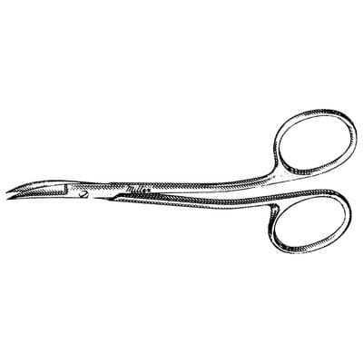 Miltex LaGrange Surgical Scissors, 4-1/4", Curved, One Serrated Blade, Angled Shanks, Stainless Steel thumbnail 6