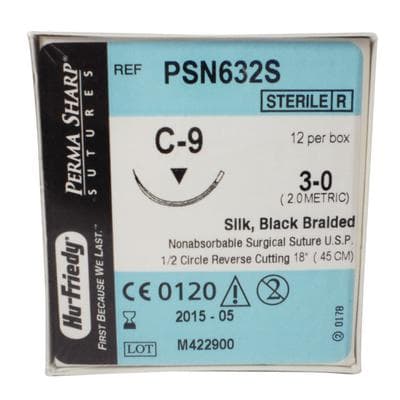 Hu-Friedy Perma Sharp Plain Gut Absorbable Suture, 3-0, C-9 Reverse Cutting Needle, 1/2 Circle, 18", 12/Box, PSN612A thumbnail 14