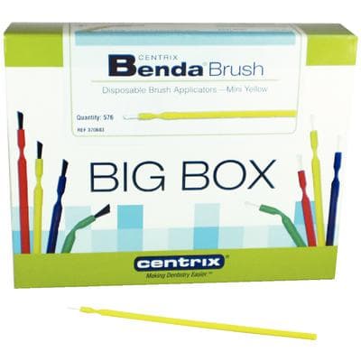 Benda Brush Mini Single-Ended Applicators, Fine Point, Yellow Handle, White Bristles, 576/Box, 370603 thumbnail 10
