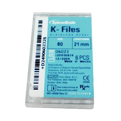 SybronEndo K-Files Stainless Steel, 21mm, #60, Blue, 6/Bx, 06023 thumbnail 16