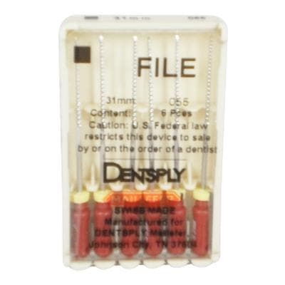 Dentsply Maillefer K-File #55, Stainless Steel, 31mm, Red, 6/Pkg thumbnail 10