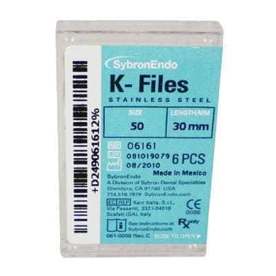 Kerr K-Files #50, 30mm, Stainless Steel, Yellow, 6/Pack, 06161 thumbnail 17
