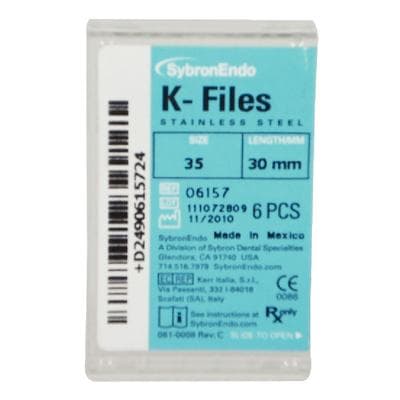 Kerr K-Files Stainless Steel Endodontic Hand Files, 30mm, Size #35, Green, 6/Box, 06157 thumbnail 22