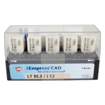 IPS Empress CAD LT I12 Milling Blocks, Shade BL3, Low Translucency, Leucite-Reinforced Glass-Ceramic, 5/Box thumbnail 3
