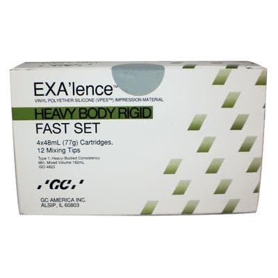 EXA'lence VPES Impression Material Refill, Fast Set, Heavy Body Rigid (Green), 48 mL Cartridges, 4/Pkg, 12 Mixing Tips, GC America 137104 thumbnail 14