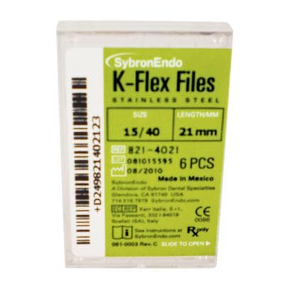 Kerr K-Flex Endodontic Files, Stainless Steel, 21mm, Assorted #15-40, 6/Pack, 821-4021 thumbnail 17