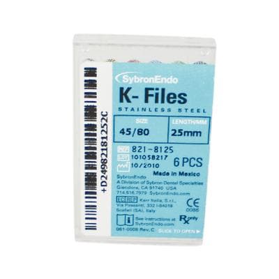 Kerr K-Files, Stainless Steel, 25mm, #45-80 Assorted, 6/Box, 821-8125 thumbnail 16