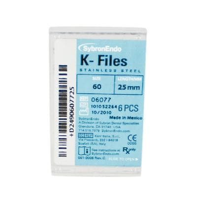Kerr K-Files Stainless Steel #60, 25mm, Blue, 6/Pack, 06077 thumbnail 16