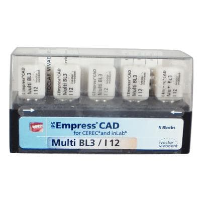 IPS Empress CAD Multi Leucite Glass-Ceramic Milling Blocks, Shade BL3, Size I12, for CEREC/inLab, 5/Box thumbnail 6