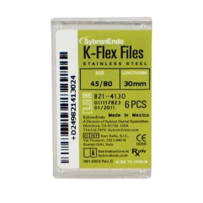 Kerr K-Flex Endodontic Files, Stainless Steel, 30mm, Assorted #45-80, 6/Pack, 821-4130 thumbnail 18