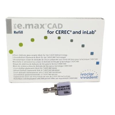 IPS e.max CAD CEREC/inLab LT Milling Block, Shade A3.5, Size I12, Low Translucency, 5/Box thumbnail 11
