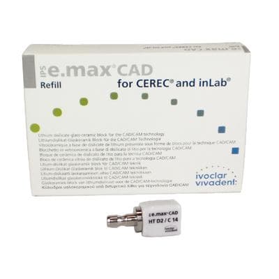 IPS e.max CAD HT (High Translucency) Lithium Disilicate Milling Block, Shade D2, Size C14, for CEREC/inLab, 5/Pkg thumbnail 11