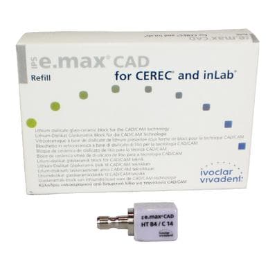 IPS e.max CAD CEREC/inLab HT Block, Shade B4, Size C14, High Translucency, 5/Box thumbnail 10