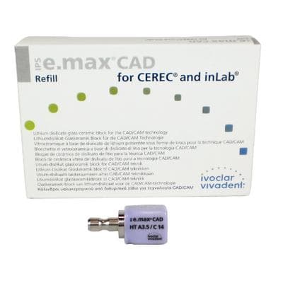 IPS e.max CAD HT (High Translucency) Lithium Disilicate Milling Blocks, Size C14, Shade A3.5, 5/Box thumbnail 10