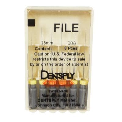 Dentsply Maillefer K-File, Stainless Steel, 25 mm, Size #08, Grey, 6/Pk, 671130 thumbnail 5