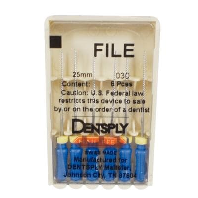 Dentsply Maillefer K-File, Stainless Steel, 25 mm, Size #30, Blue, 6/Pk, 671135 thumbnail 12