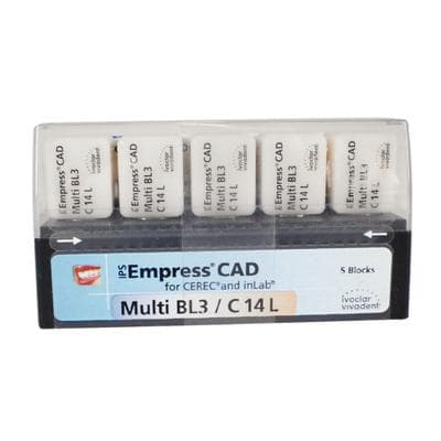IPS Empress CAD Multi CEREC/inLab Milling Blocks, Shade BL3, Size C14L, 5/Box thumbnail 7