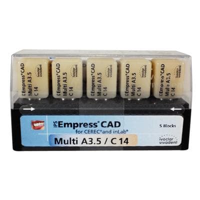 IPS Empress CAD Multi CEREC/inLab Milling Blocks, Leucite Glass-Ceramic, Shade A3.5, Size C14, 5/Box thumbnail 10