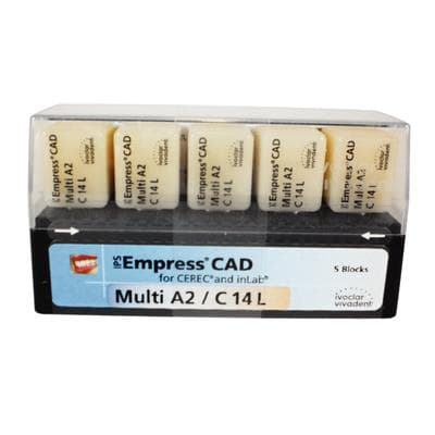 IPS Empress CAD Multi Leucite Glass-Ceramic Milling Blocks, Shade A2, Size C14L, for CEREC/inLab, 5/Box thumbnail 10