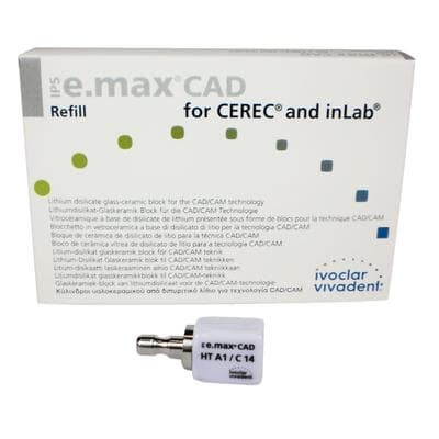 IPS e.max CAD HT (High Translucency) Lithium Disilicate Milling Blocks, Size C14, Shade A1, 5/Box thumbnail 12
