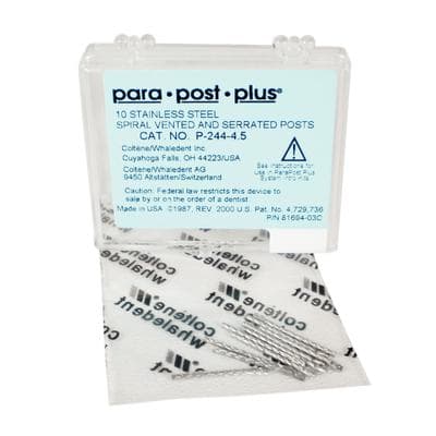 ParaPost Plus Stainless Steel Endodontic Post, Size 4.5 (0.045"/1.14mm), Blue, 10/Pk, P24445 thumbnail 17