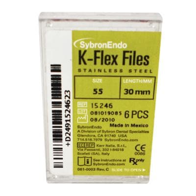 Kerr K-Flex Endodontic Files, #55 (Red), 30mm, Stainless Steel, 6/Pack, 15246 thumbnail 13