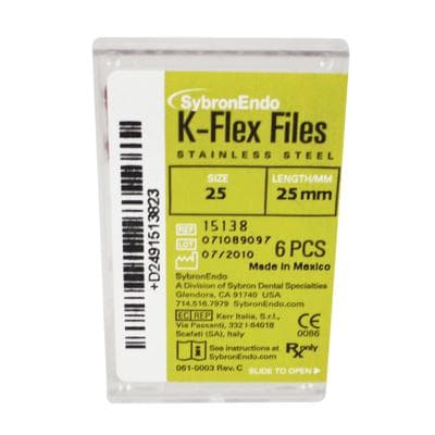 Kerr K-Flex Files, Stainless Steel, Size #25, 25mm, Red, 6/Pack, 15138 thumbnail 24