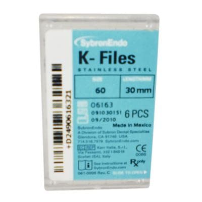 Kerr K-File, Stainless Steel, 30 mm, Size #60, Blue, 6/Pk, 06163 thumbnail 13