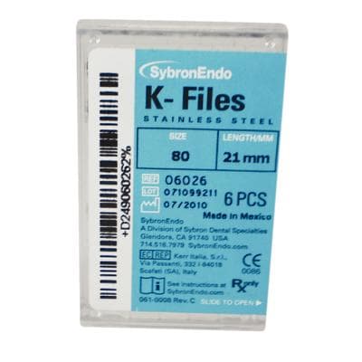 SybronEndo K-Files Stainless Steel, 21mm, #80 (Black), 6/Bx, 06026 thumbnail 11