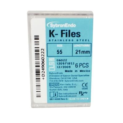 Kerr K-File, Stainless Steel, 21 mm, #55, Red, 6/Pk, 06022 thumbnail 17