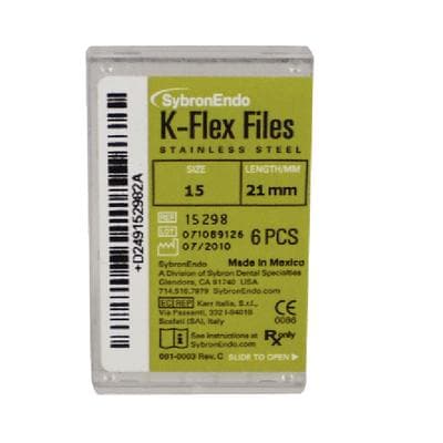 Kerr K-Flex Files, Stainless Steel, Size #15, 21mm, White, 6/Pack, 15298 thumbnail 24