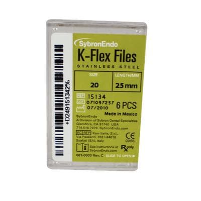 Kerr K-Flex Endodontic Files, #20 (Yellow), 25 mm, Stainless Steel, 6/Box, 15134 thumbnail 24