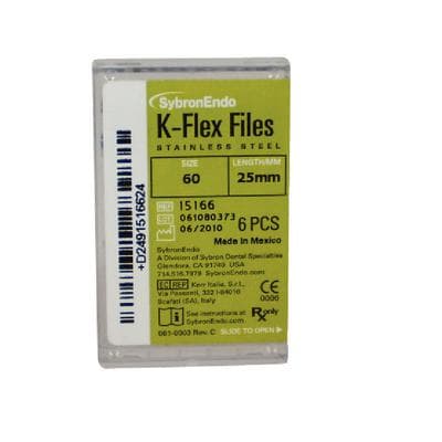 Kerr K-Flex Endodontic Files, #60, 25 mm, Blue, Stainless Steel, 6/Pack, 15166 thumbnail 19