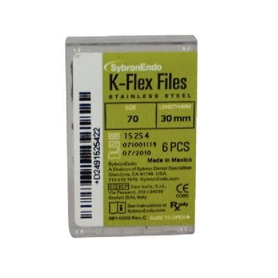 Kerr K-Flex Endodontic Files, #70 (Green), 30 mm, Stainless Steel, 6/Pack, 15254 thumbnail 13