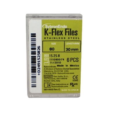 Kerr K-Flex Endodontic Files, #80 (Black), 30mm, Stainless Steel, 6/Box, 15258 thumbnail 12