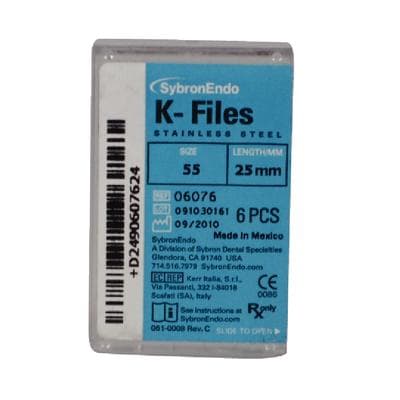 SybronEndo K-Files Stainless Steel 25mm #55 (Red) 6/Bx, 06076 thumbnail 17
