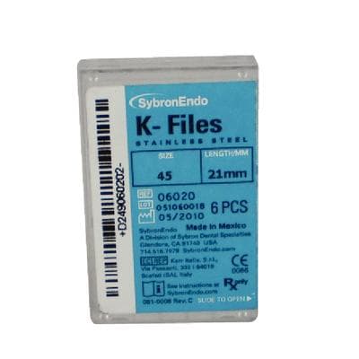 SybronEndo K-Files Stainless Steel 21mm #45 (White), 6/Bx, 06020 thumbnail 16