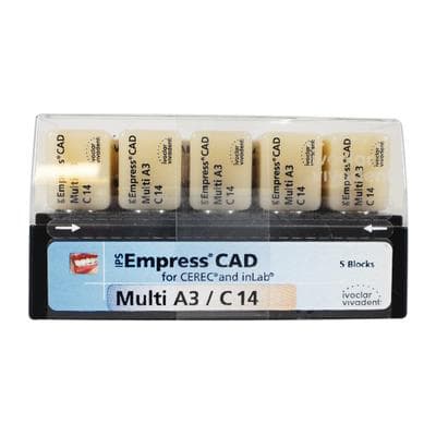 IPS Empress CAD Multi CEREC/inLab Milling Blocks, Leucite Glass-Ceramic, Shade A3, Size C14, 5/Box thumbnail 12